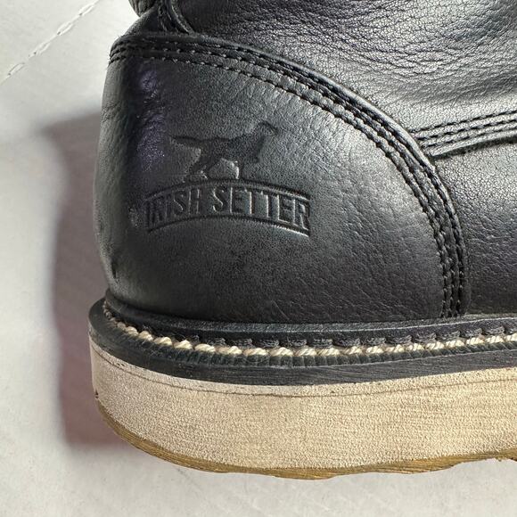 Sz 11 Irish Setter Ashby 6″ Black Leather Safety Toe Work Construction Boot Y2k - Picture 3 of 10